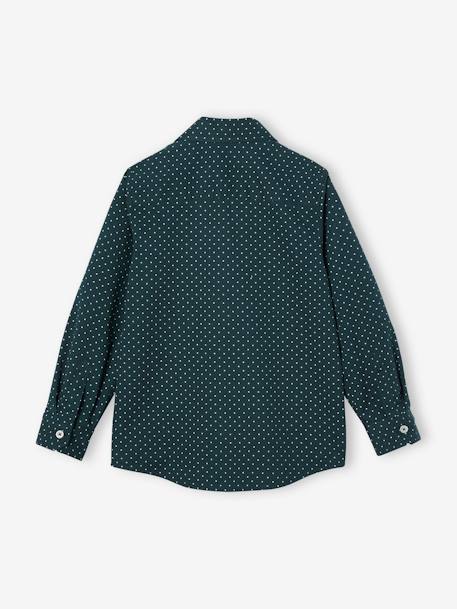 Chemise garçon imprimée pois Aubergine imprimé+Marine imprimé+vert sapin 9 - vertbaudet enfant 