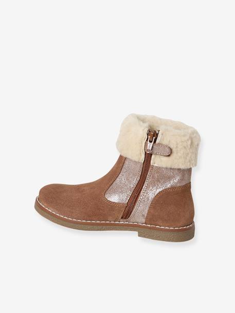 Boots fourrées et zippées fille camel 3 - vertbaudet enfant 