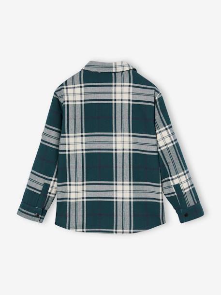 Chemise à carreaux garçon doublée sherpa carreaux vert 4 - vertbaudet enfant 