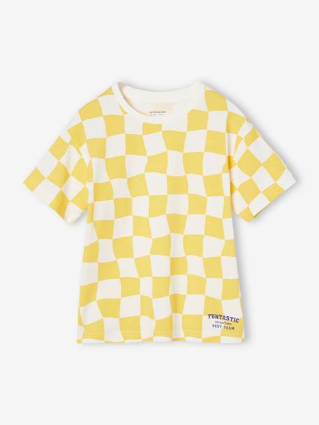 T-shirt damier garçon manches courtes blanc imprimé 3 - vertbaudet enfant 