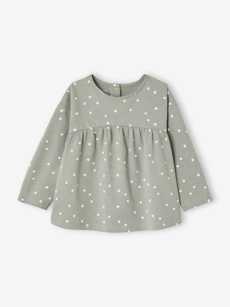 T-shirt imprimé manches longues bébé bio personnalisable noisette+vanille+vert sauge 11 - vertbaudet enfant 