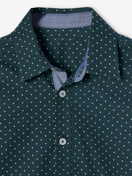 Chemise garçon imprimée pois Aubergine imprimé+Marine imprimé+vert sapin 10 - vertbaudet enfant 