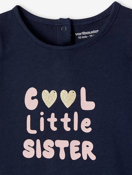 T-shirt 'cool little sister' Basics bébé marine 2 - vertbaudet enfant 