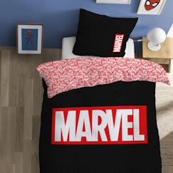 Linge de maison et décoration-Parure de lit - MARVEL HOME IDENTITY - Imprimé - 100% coton - Noir