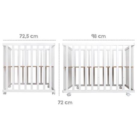 ROBA Parc Bébé Carré 'roba Style' + Tapis Gris + Matelas de Parc Blanc BLANC 2 - vertbaudet enfant 