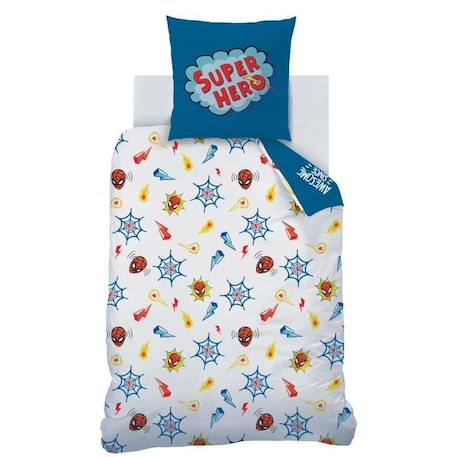 Parure de lit enfant Spiderman Home Avenger - 100% coton - 140x200 cm BLEU 4 - vertbaudet enfant 