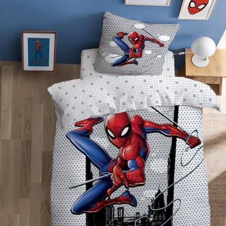 Parure de lit enfant - Spiderman - Hero - 100% coton - Gris - 140x200 cm GRIS 1 - vertbaudet enfant 