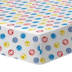 Linge de maison et décoration-Linge de lit enfant-Drap-housse-Drap-housse AVENGERS HOME TEAM 100% coton 90x190cm - Bonnet 30cm