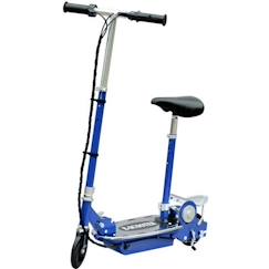 Jouet-Jeux de plein air-Trottinette électrique 120 W pliable pour enfants à partir de 7 ans hauteur de guidon et selle réglable 10 Km/h max. bleu