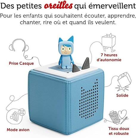 tonies® - Coffret Toniebox en Avant La Musique - Bleu Ciel - Conteuse d'histoires BLEU 3 - vertbaudet enfant 