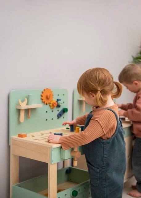 Etabli de bricolage - Bois FSC - Jeu imitation enfant - Trixie BLANC 3 - vertbaudet enfant 