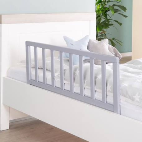 Barrière de Lit en Bois 90 cm ROBA - Protection Anti-Chute pour Bébés et Enfants - Gris GRIS 2 - vertbaudet enfant 