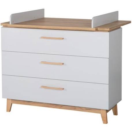 Commode à Langer ROBA Caro avec 3 Tiroirs - Fermeture Progressive - Gris Clair / Décor Chêne GRIS 1 - vertbaudet enfant 