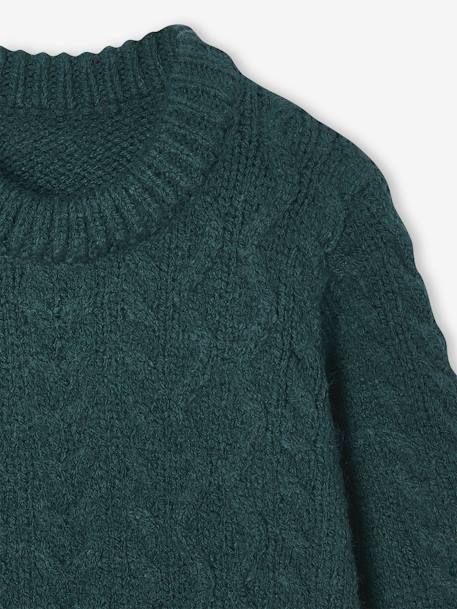 Pull à torsades garçon écru+vert sapin 8 - vertbaudet enfant 