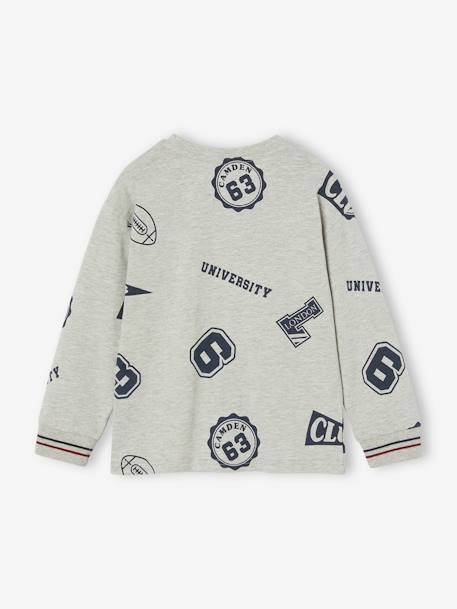 Tee-shirt imprimé style campus garçon gris chiné 2 - vertbaudet enfant 