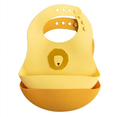 Lot de 2 bavoirs en silicone Trixie - Mr. Lion - Bébé - Jaune JAUNE 2 - vertbaudet enfant 