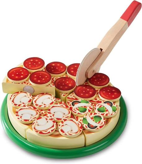 Jeu d'imitation - MELISSA & DOUG - Pizza En Bois - Bois - Beige - A partir de 3 ans BEIGE 6 - vertbaudet enfant 