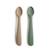 Lot de 2 cuillères bébé silicone Vert / Natural - Repas - Mushie VERT 2 - vertbaudet enfant 