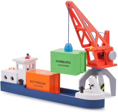 Grue pour Container - New Classic Toys - ref 0931 - Orange - Mixte - 3 ans ORANGE 5 - vertbaudet enfant 