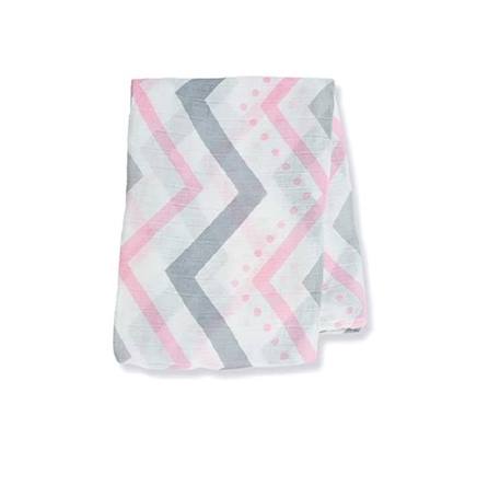 Lange en bambou Chevron rose 120x120 cm - Lulujo - Douceur et polyvalence - Fille ROSE 2 - vertbaudet enfant 