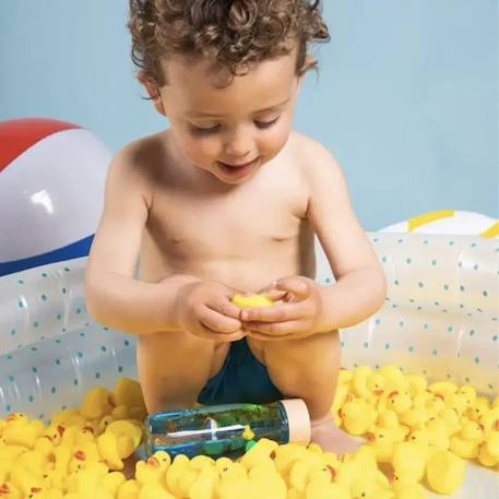 Bouteille sensorielle - PETIT BOUM - Move Ducky - Caneton flottant - Bulles et jouets flottants - Bleu et Jaune BLEU 4 - vertbaudet enfant 