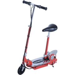 Jouet-Trottinette électrique 120 W pliable pour enfants à partir de 7 ans hauteur de guidon et selle réglable 10 Km/h max. rouge argent