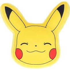 Linge de maison et décoration-Décoration-Coussin 3D Pikachu - POKEMON - Jaune - Enfant - 38 x 35 cm