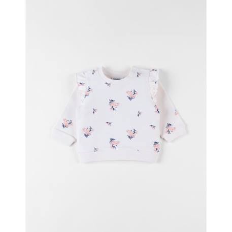 Bébé-Pull, gilet, sweat-Pull-Pull fleuri en molleton clair