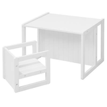 ROBA Tabouret d'Enfant - Style Maison de Campagne - Chaise Réversible à 3 Hauteurs d'Assise - Bois Blanc BLANC 3 - vertbaudet enfant 