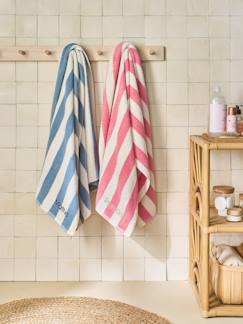 Linge de maison et décoration-Linge de bain-Serviette de bain-Serviette de bain rayée TRANSAT personnalisable, avec coton recyclé