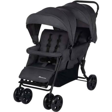 BEBECONFORT Poussette double Teamy, pour enfants d'âges rapprochés, 4 roues, Mineral Graphite GRIS 1 - vertbaudet enfant 