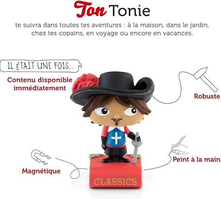 tonies - Figurine Tonie - Mes classiques préférés - Les Trois Mousquetaires - Figurine Audio pour Toniebox BLEU 2 - vertbaudet enfant 