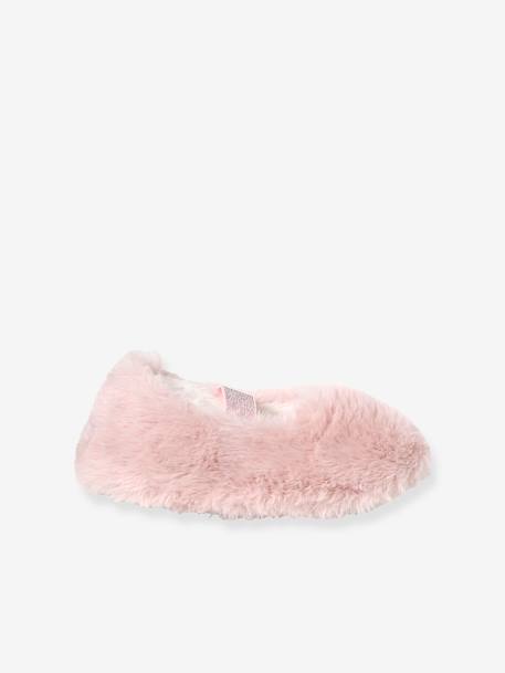 Chaussons ballerines esprit peluche élastiqués fille rose 3 - vertbaudet enfant 