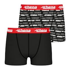 -Lot de 2 boxers Sport - ATHENA - Microfibre - Noir - Garçon