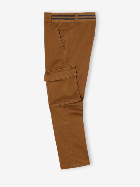 Pantalon cargo droit MorphologiK garçon tour de hanches MEDIUM bleu nuit+bronze 9 - vertbaudet enfant 