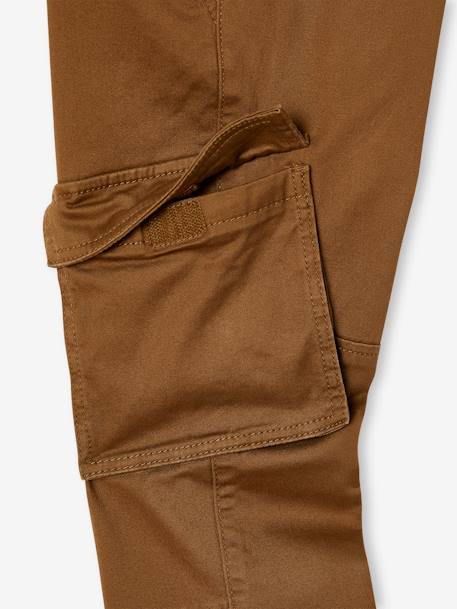 Pantalon cargo droit MorphologiK garçon tour de hanches MEDIUM bleu nuit+bronze 12 - vertbaudet enfant 