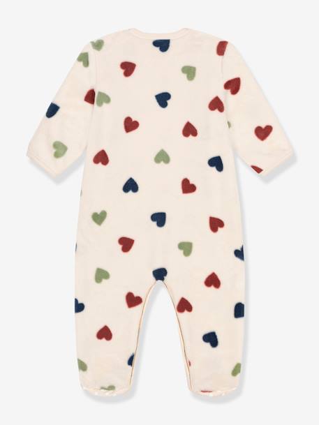 Pyjama bébé coeurs en coton PETIT BATEAU beige 2 - vertbaudet enfant 