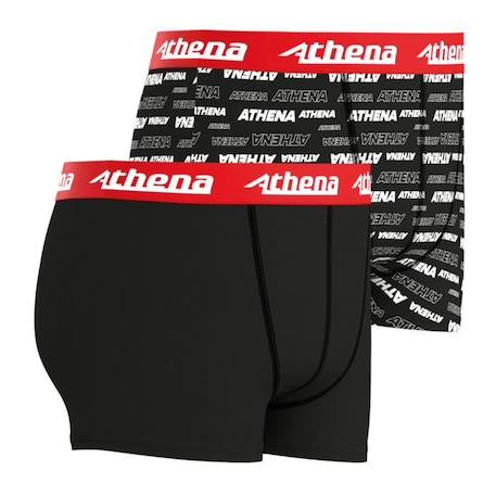 Lot de 2 boxers Sport - ATHENA - Microfibre - Noir - Garçon NOIR 2 - vertbaudet enfant 