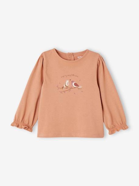 Bébé-T-shirt, sous-pull-T-shirt-T-shirt blouse motif oiseaux bébé en coton bio