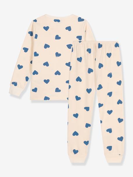 Pyjama en coton motif coeur PETIT BATEAU beige 3 - vertbaudet enfant 