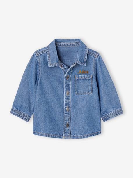 Chemise en jean pressionnée bébé personnalisable stone 6 - vertbaudet enfant 