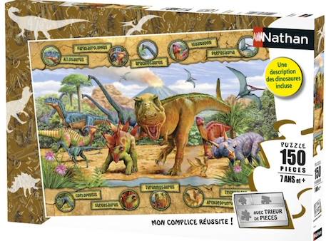 Puzzle 150 p - Les espèces de dinosaures - NATHAN - Mixte - Animaux - A partir de 6 ans BEIGE 2 - vertbaudet enfant 