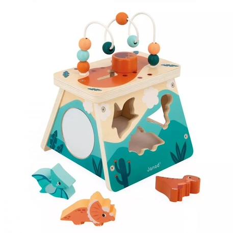 Janod - Gamme Dino - Cube Jouets Volcan Multi-Activités - 3 Dinos À Encastrer - Jouet D'Éveil FSCTM - Dès 12 mois VERT 2 - vertbaudet enfant 