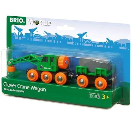 BRIO - Wagon Grue Ingénieux - Accessoire aimanté pour circuit de train en bois - Mixte dès 3 ans VERT 3 - vertbaudet enfant 