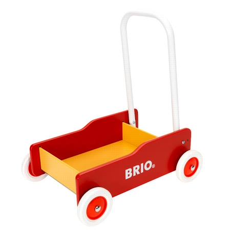 Chariot de marche en bois avec frein - BRIO - Rouge et Jaune - Mixte - A partir de 9 mois ROUGE 2 - vertbaudet enfant 