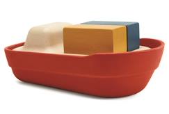 Jouet-Jouet aquatique - PLAN TOYS - Grand bateau modulable rouge - 100% caoutchouc - Mixte - A partir de 3 ans