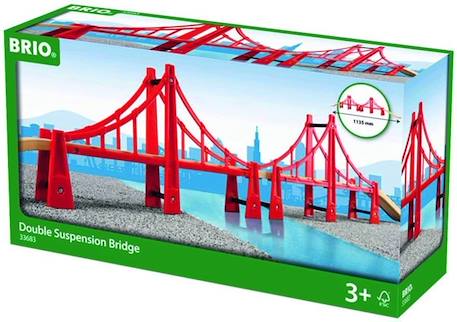 Pont Suspendu Double Brio 33683 pour Circuit de Train en Bois - 113cm - Mixte - A partir de 3 ans ROUGE 2 - vertbaudet enfant 