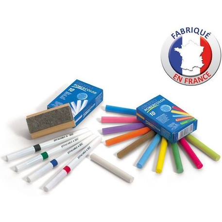 Lot Feutres et craies Coffret Spécial Tableau BLANC 1 - vertbaudet enfant 