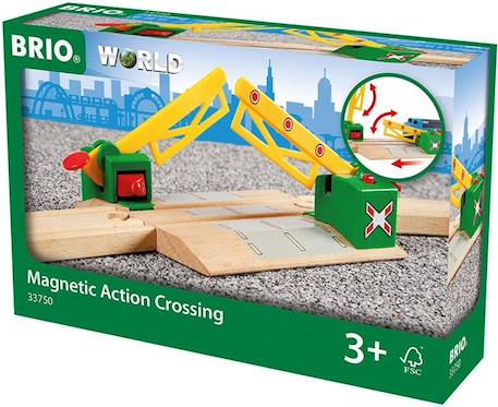 Passage à niveau magnétique Brio 33750 - Accessoire pour circuit de train en bois VERT 3 - vertbaudet enfant 