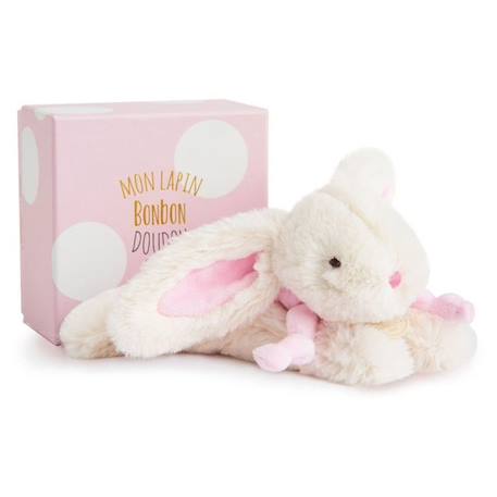 Doudou et Compagnie - Lapin Bonbon - Lapin Bonbon Rose 20cm BLANC 2 - vertbaudet enfant 